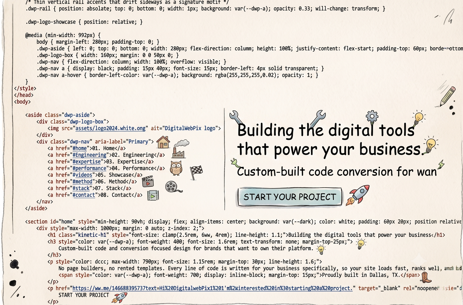 Developer writing custom code on a laptop