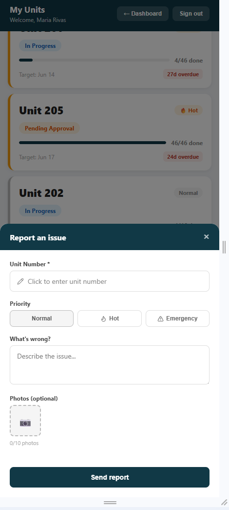 Pending review queue for reported problems in Make-Ready Engine